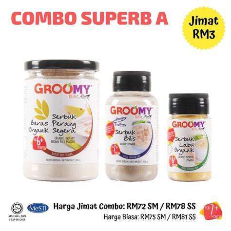 groomy malaysia combo superb   bayi  bulan serbuk beras