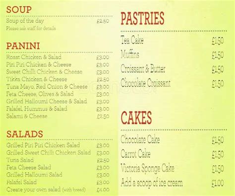 Mint And Lemon Menu Menu For Mint And Lemon Northern Quarter Manchester