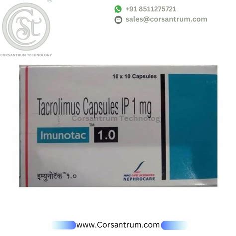 Imunotac 1 0 Tacrolimus Capsules IP 1 0 Mg Prograf At 445 Strip Of