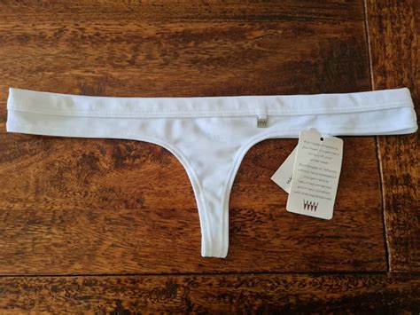NEW WICKED WEASEL White Matt Lycra Brazilian Bikini Bottom XLarge Old Size