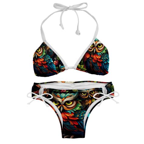 Owl Swimsuit Bikini Set With Detachable Sponge And Adjustable Strap Two Pack For Swimming Pool