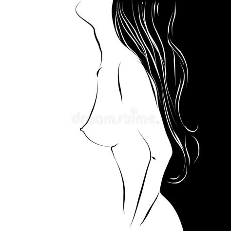 Beautiful Nude Woman Silhouette Stock Vector Illustration Of Elegance Drawing
