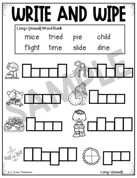 Long Vowel Worksheets Phonics Activities Bundle 1st Grade Pandamania