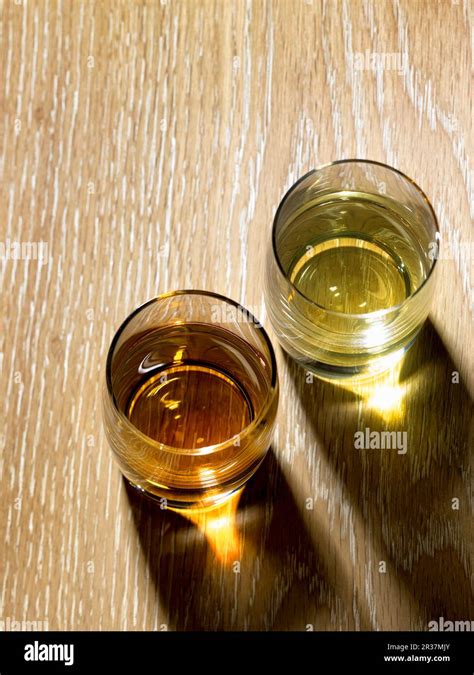 Two Glasses Of Tequila Stock Photo Alamy