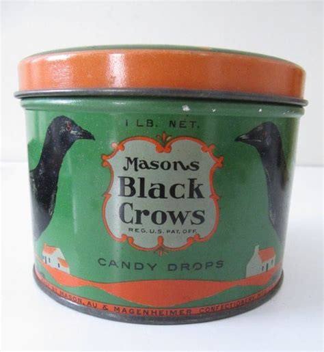 Masons BLACK CROWS Candy Drops Tin Confectionery by WickedCrafts