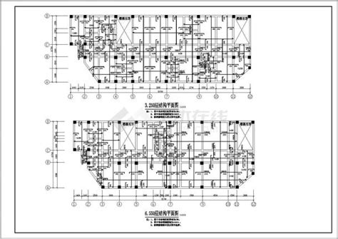 某地4层现浇钢筋混凝土框架结构办公楼结构施工图框架结构土木在线