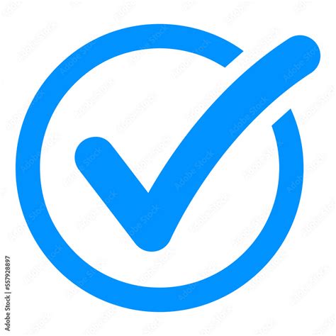 Check Mark Symbol Icon On Transparent Background Stock Illustration