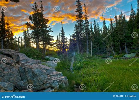 Sunrise in the Rockies stock photo. Image of rock, dusk - 27431818