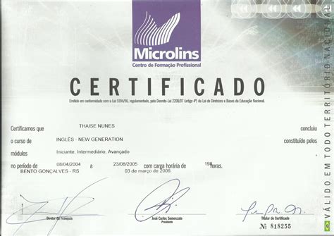Certificado Ingles