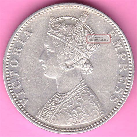British India 1888 One Rupee Victoria Queen Silver Coin 12