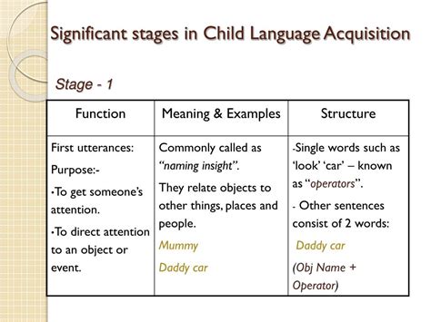 PPT - Child Language Acquisition PowerPoint Presentation, free download - ID:3474134