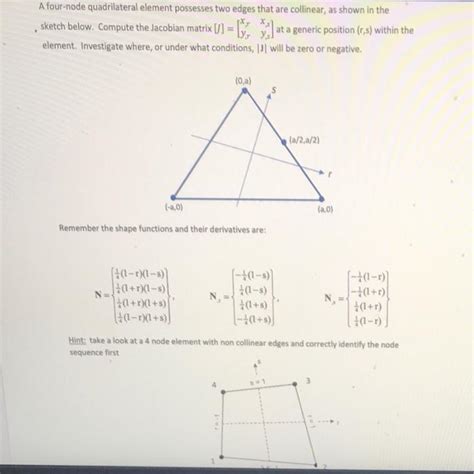 Solved A Four Node Quadrilateral Element Possesses Two Edges Chegg