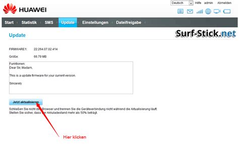 HiLink Software - Update der Firmware durchführen