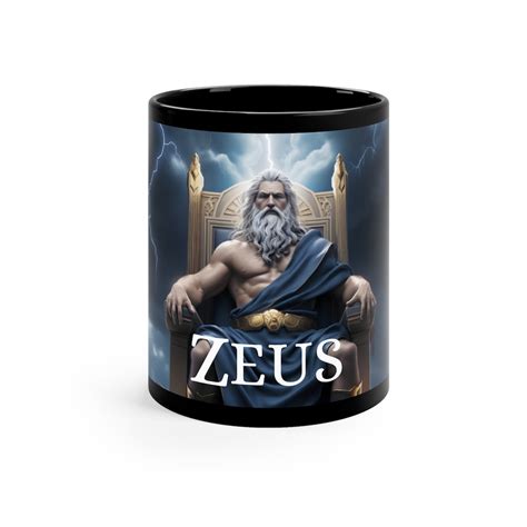 Zeus Coffee Mug With Zeus The Olympian God Of Thunder Lightning