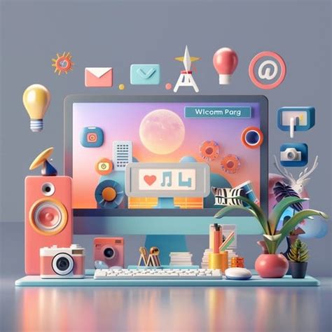 creative desktop setup photo technology creativity design