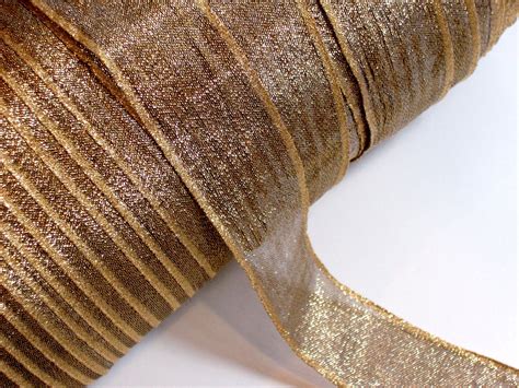 Gold Ribbon Metallic Gold Sheer Wired Ribbon 1 12 Inches