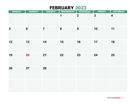 February 2023 Calendars Calendar Quickly
