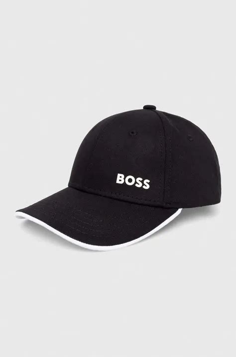 Хлопковая кепка BOSS BOSS GREEN цвет чёрный однотонная | ANSWEAR.ua