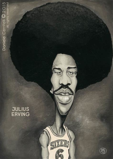 Julius Erving Caricature Daniele Cerritelli