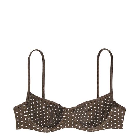 Frankie S Bikinis Swim Nwt Frankies Bikinis Vs Pink Buttercup Bikini Top Classic Dot Brown