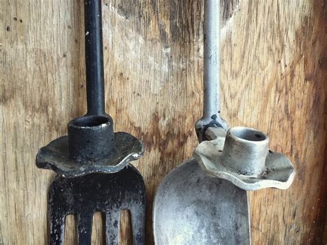 Vintage Oversized Metal Fork And Spoon Candle Holder Wall Hangings