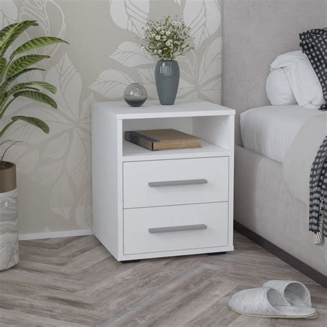 ᐉ Тумба прикроватная Арко на два ящика с ручками Белый • Купить в Киеве ...