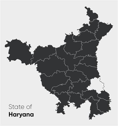 Haryana map on white background. Location map of Haryana, a state in ...