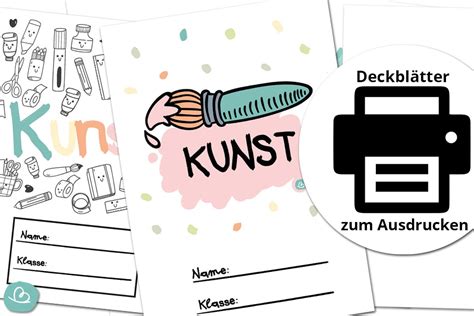 8 Deckblätter für Kunst zum Ausdrucken Wunderbunt de