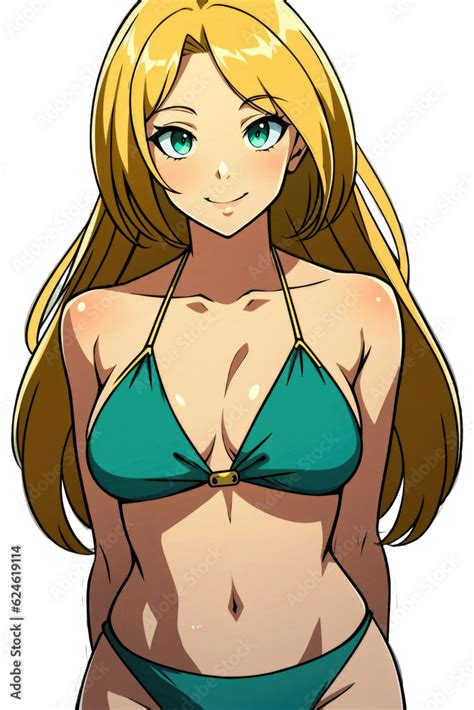 Cute Sexy Woman In Bikini Swimsuit Png Illustrations Isolated Transparent Background Anime