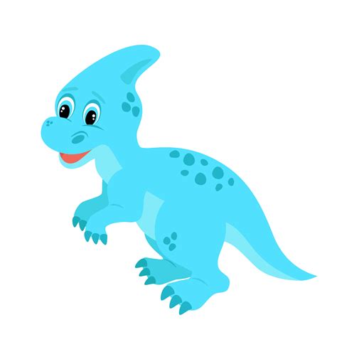 Little Blue Dinosaur Cub In The Cartoon Style 8348518 Vector Art At