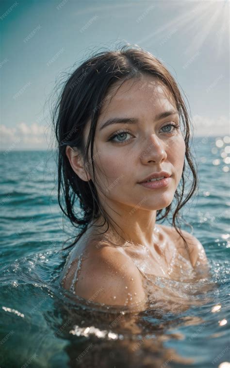Premium Photo Close Up Photo Of Woman Submerged In Water Lake