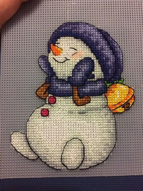 Snowman Cross Stitch Pattern Pdf Instant Download Winter Cross Etsy Snowman Cross Stitch