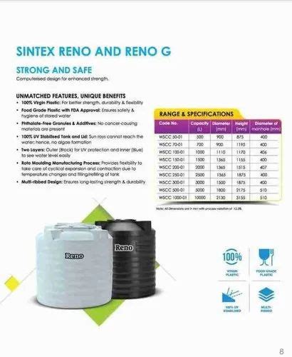 Plastic Reno Water Tank From Sintex At Litre In Jaipur Id