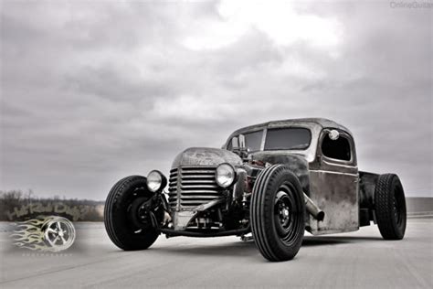 Dodge Bare Metal Hot Rod Patina Street Rat Chopped Pickup Truck Ford HotRod For Sale