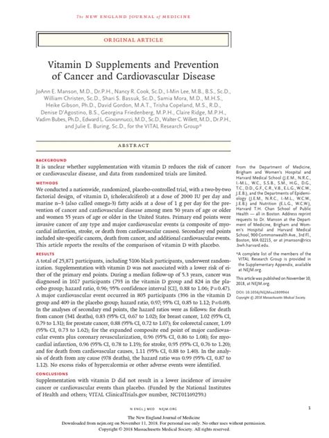 Vitamina D Y Riesgo Cardiovascular Pdf Vitamin D Cardiovascular