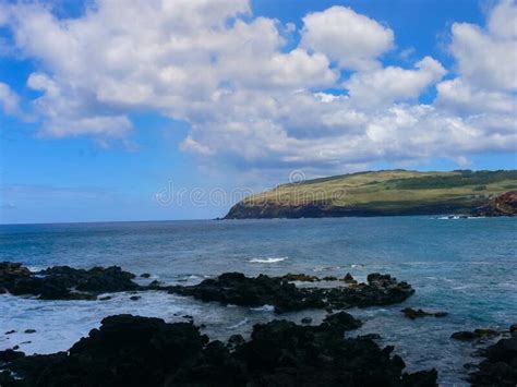 Easter Island Coastline Easter Island Coast Rocks Ocean Stock Photo