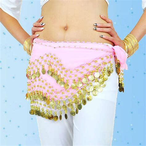 Rows Belly Dance Hip Skirt Scarf Wrap Belt Hipscarf With Goin Silver