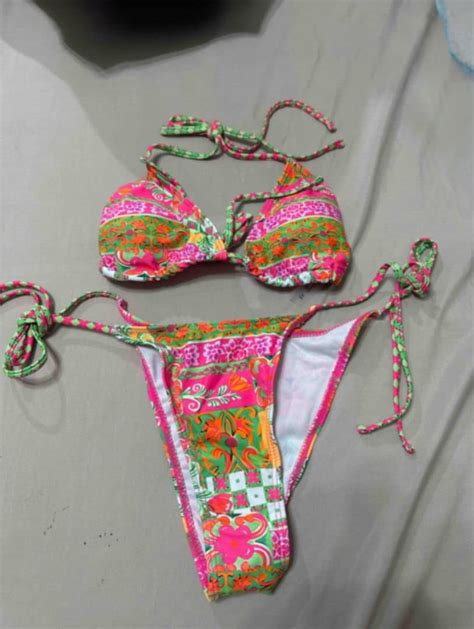 Floral Print Halter Bikini Set Bushpop