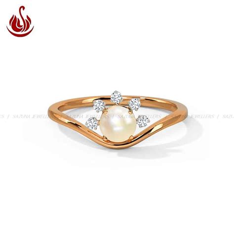 Sazuna Amara Groovy Pearl Ring Sazuna Jewellers