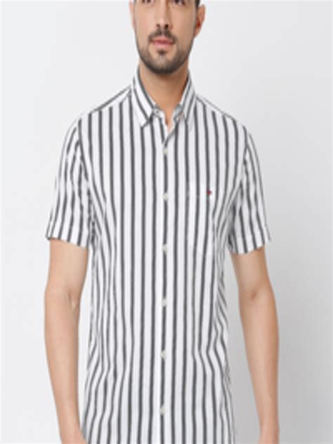 Buy Mufti Men Classic Striped Slim Fit Pure Cotton Casual Shirt