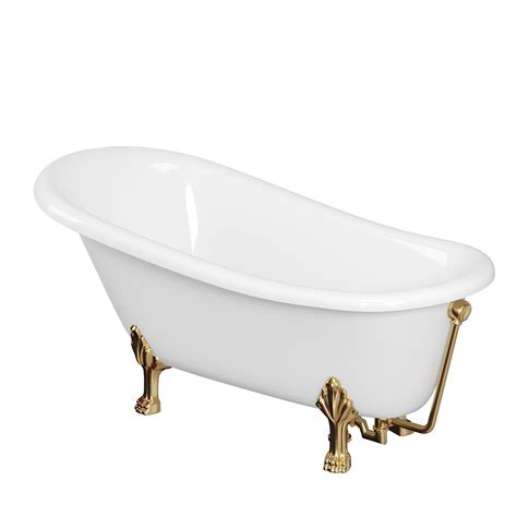 Ванна из литьевого мрамора 170х80 см Creto Corsica 24-1113 с золотыми ...