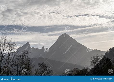 Massive Mountain Chain, Forest and Meadows of the German Alps Stock ...