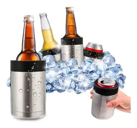 Cubre Lata Termico 350 Ml Funda Acero Inox Refresco Cerveza Plateado