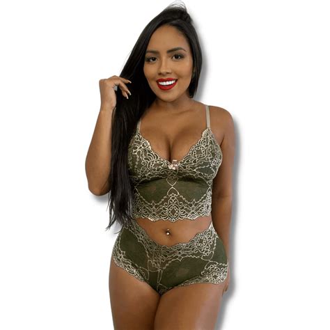 Conjunto Lingerie Gloss Em Renda Sem Bojo Essence Sex Shop Envio Discreto