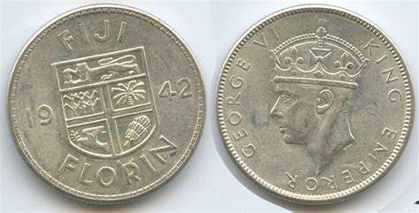 Fidschi One Florin S G Fiji King George Vi Au