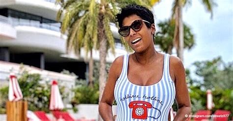 Camille Winbush 28 Flaunts Curvaceous Body In Black Bikini At Spa In Recent Photo