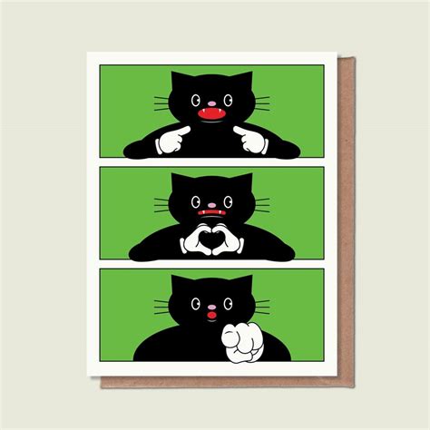 I Love You Cat Card Hands