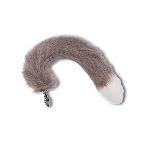 Plug Anal Con Cola De Zorro Gris Y Punta Blanca Jenylove