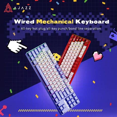 AJAZZ AJAZZ AK MC Wired Mechanical Keyboard Keys Double Shot Keycaps Hot Swappable