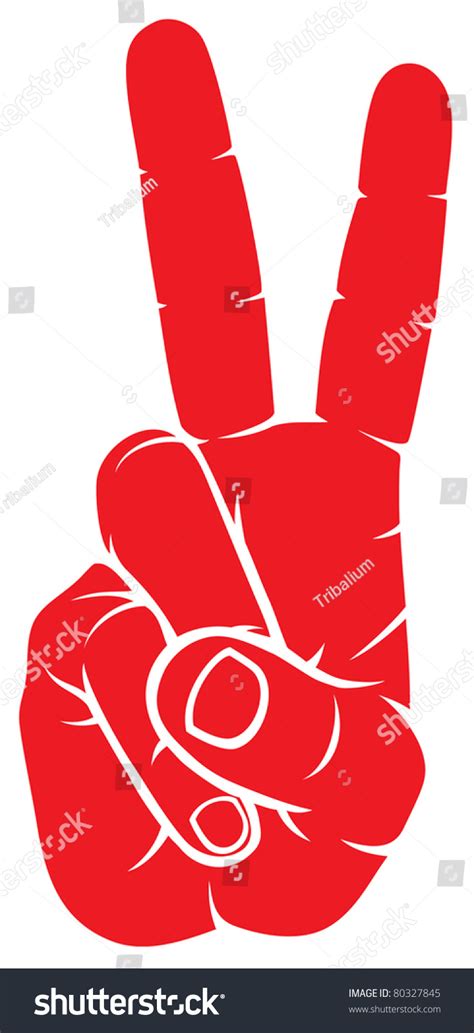 Victory Sign Hand Gesture Stock Vector Royalty Free 80327845